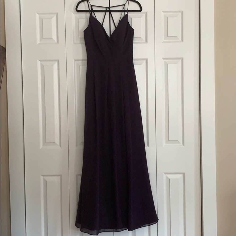 Hayley Paige Plum Bridesmaids Dress - Style 5615